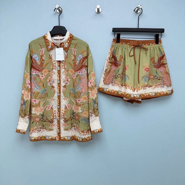 ZIMMERMANN 26S SHIRT AND SHORTS SET STYLE 77