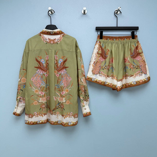 ZIMMERMANN 26S SHIRT AND SHORTS SET STYLE 77
