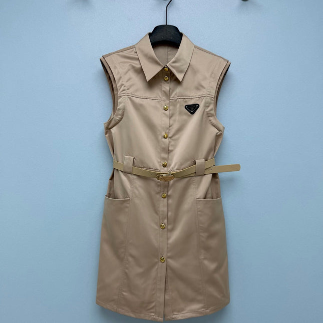 PRADA 26S SLEEVELESS COLLARED DRESS STYLE 868