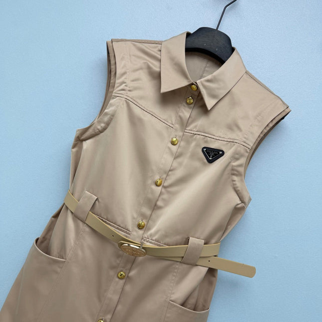 PRADA 26S SLEEVELESS COLLARED DRESS STYLE 868
