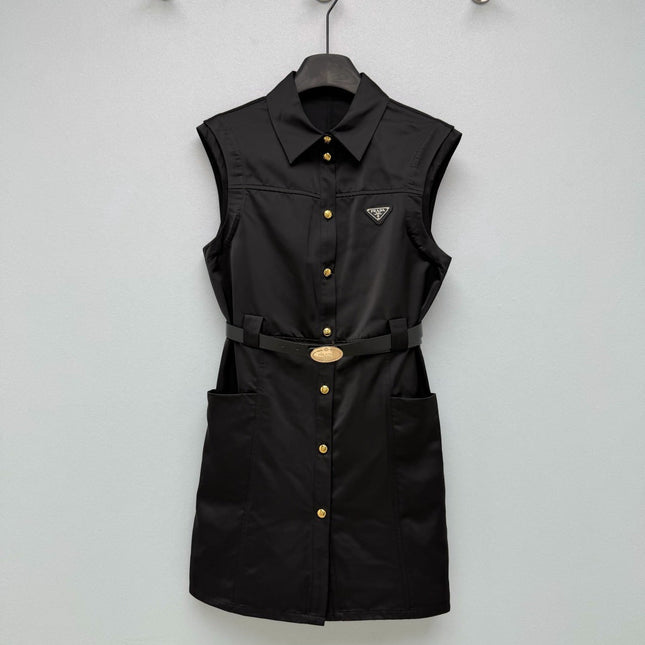 PRADA 26S SLEEVELESS COLLARED DRESS STYLE 867