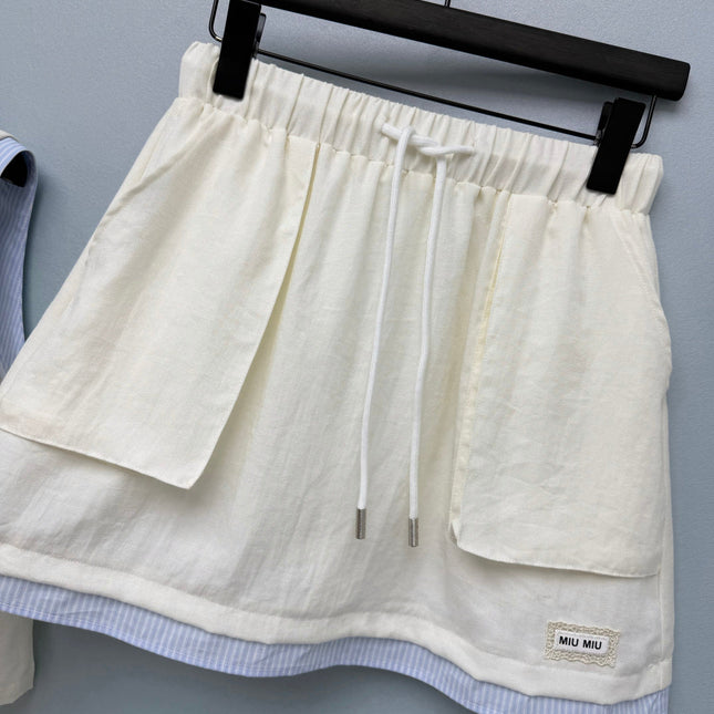 MIUMIU 26S TOP AND SKIRT SET STYLE 1083