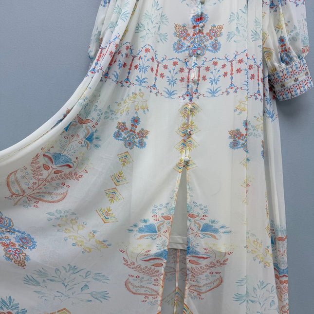 ZIMMERMANN 26S BEADED EMBROIDERED CHIFFON MAXI DRESS STYLE 32