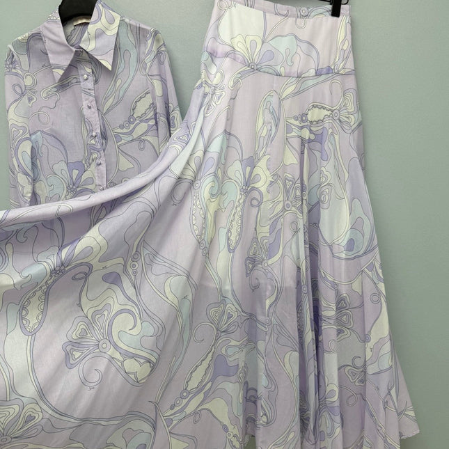 ZIMMERMANN 26S PATTERNED TOP AND SKIRT SET STYLE 20