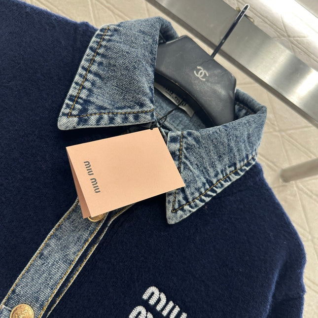 MIUMIU KNIT JACKET WITH DENIM STYLE 737