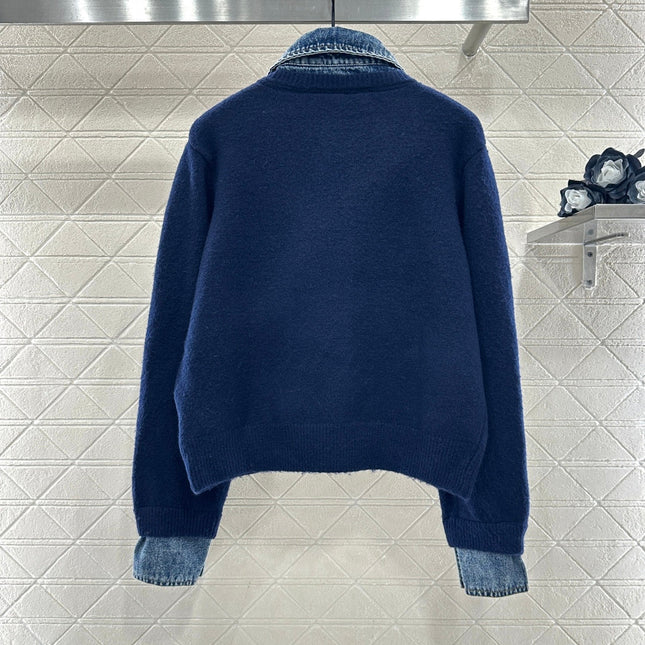 MIUMIU KNIT JACKET WITH DENIM STYLE 737