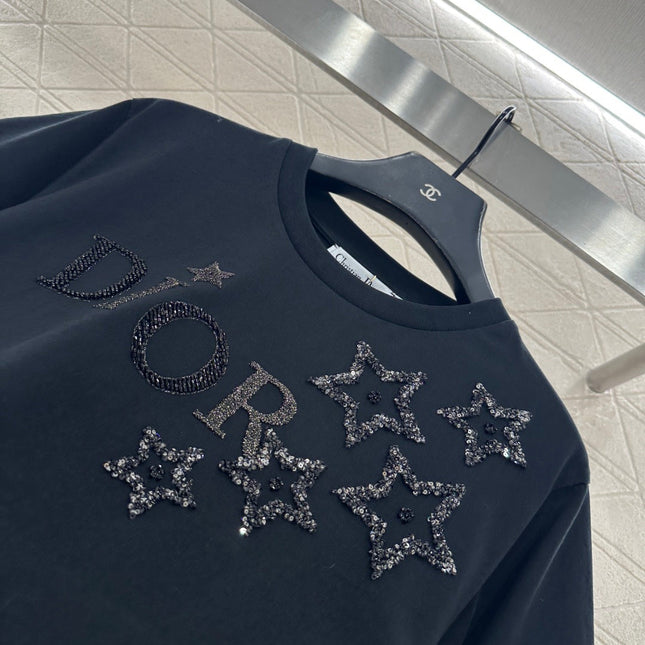 DIOR 25S ROUND-NECK SEQUIN T-SHIRT 730