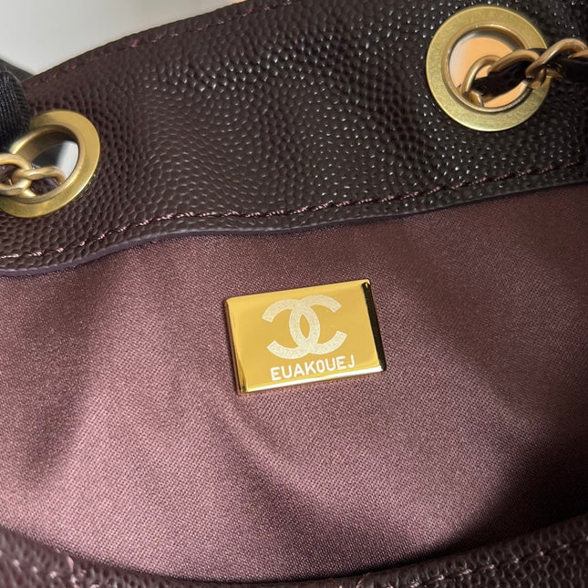 CHANEL 25S HOBO BAG 40 IN DARK EARTH BROWN CAVIAR WITH GOLD HARDWARE