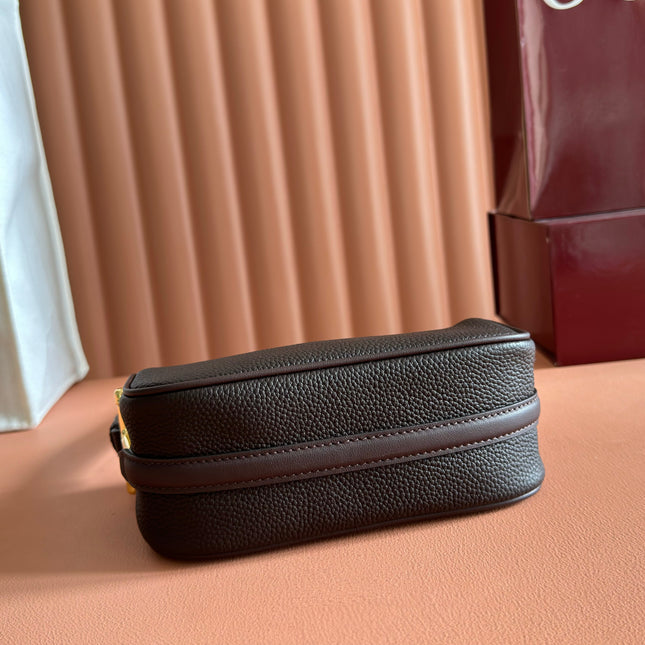 GUCCI 26S SHOULDER BAG 19 IN BLACK BROWN CALFSKIN