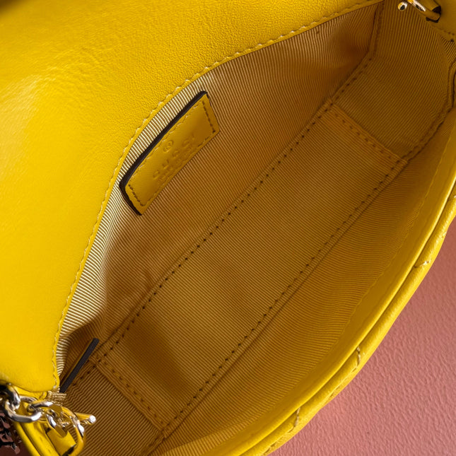 GUCCI 26S GG MARMONT BAG 16 IN YELLOW LAMBSKIN