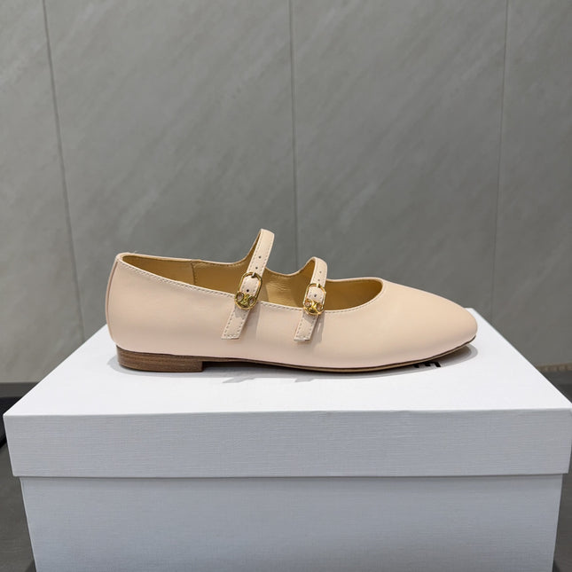 CELINE 26S BALLET FLATS IN BEIGE CALFSKIN