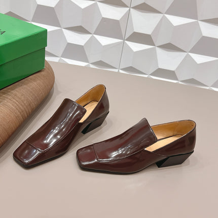 BOTTEGA VENETA 26S VENTURA LOAFERS 40 MM BROWN GLOSSY CALFSKIN
