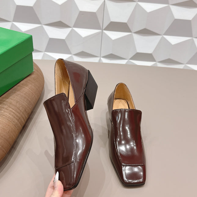 BOTTEGA VENETA 26S VENTURA LOAFERS 40 MM BROWN GLOSSY CALFSKIN