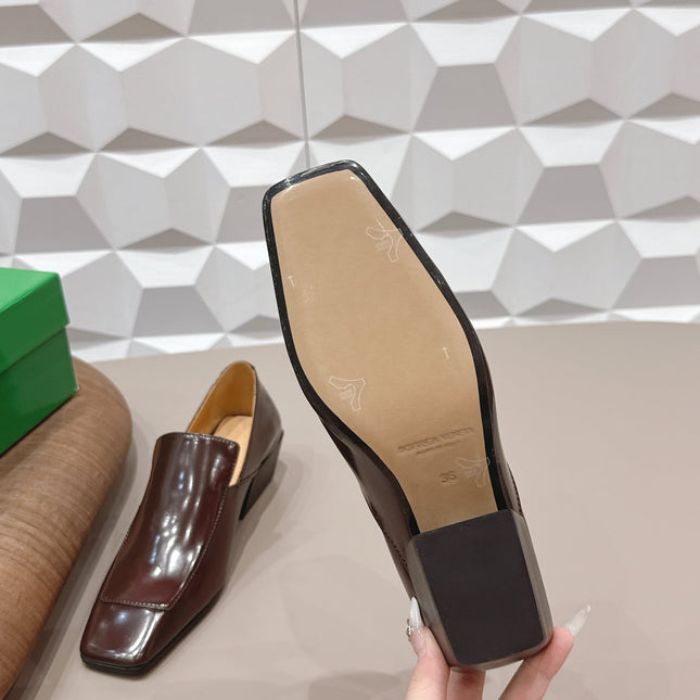 BOTTEGA VENETA 26S VENTURA LOAFERS 40 MM BROWN GLOSSY CALFSKIN