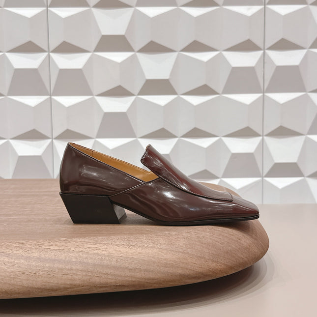 BOTTEGA VENETA 26S VENTURA LOAFERS 40 MM BROWN GLOSSY CALFSKIN