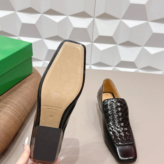 BOTTEGA VENETA 26S VENTURA LOAFERS 40 MM IN BLACK INTRECCIATO CALFSKIN