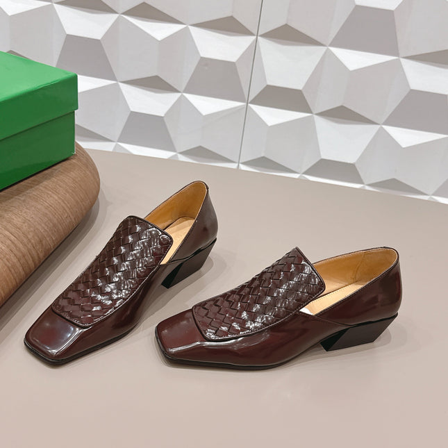 BOTTEGA VENETA 26S VENTURA LOAFERS 40 MM IN BROWN INTRECCIATO CALFSKIN