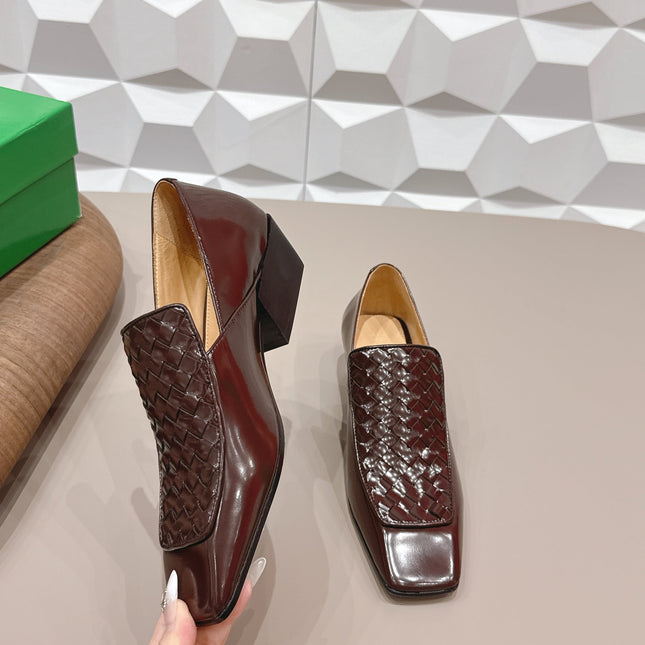 BOTTEGA VENETA 26S VENTURA LOAFERS 40 MM IN BROWN INTRECCIATO CALFSKIN