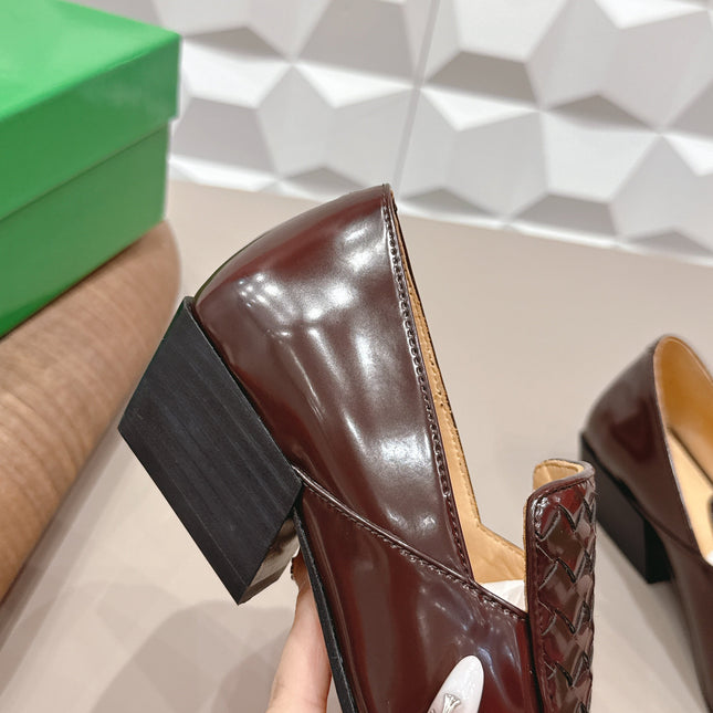 BOTTEGA VENETA 26S VENTURA LOAFERS 40 MM IN BROWN INTRECCIATO CALFSKIN