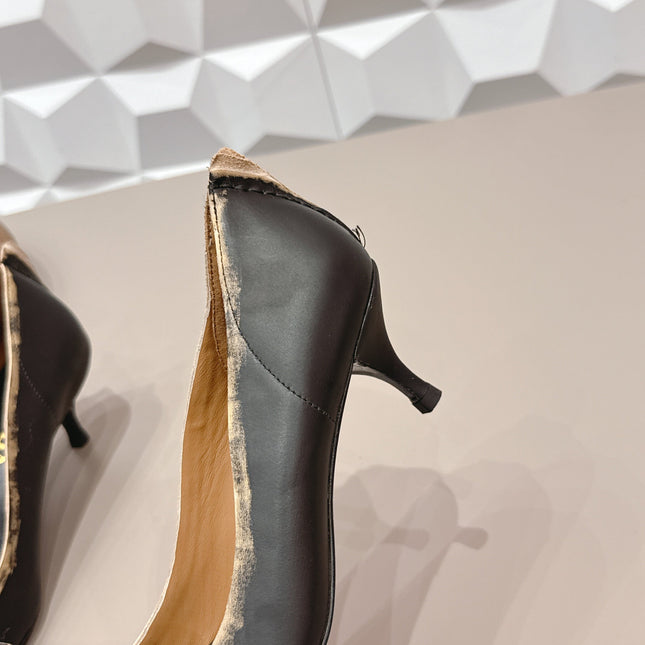 PRADA 26S POINTED TOE HIGH HEELS 55MM IN BLACK CALFSKIN