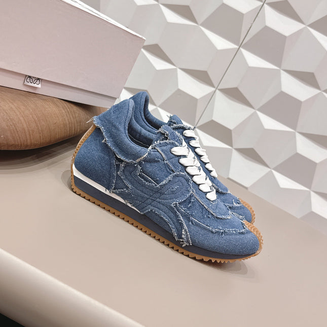 LOEWE 26S FLOW RUNNER SNEAKER IN BLUE DENIM