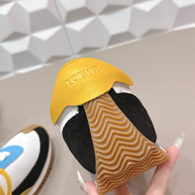 LOEWE 26S FLOW RUNNER SNEAKER IN MULTICOLOR SUEDE AND CALFSKIN STYLE 4