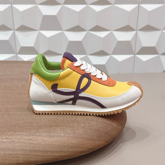 LOEWE 26S FLOW RUNNER SNEAKER IN MULTICOLOR CALFSKIN AND SUEDE STYLE 5