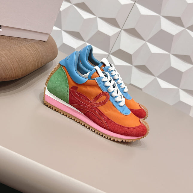 LOEWE 26S FLOW RUNNER SNEAKER IN MULTICOLOR SUEDE AND CALFSKIN