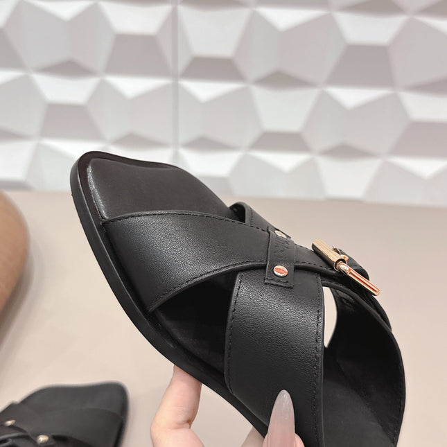 CHLOÉ 26S SANDALS IN BLACK CALFSKIN