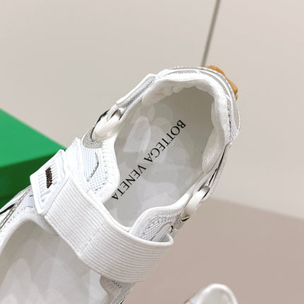 BOTTEGA VENETA 26S ORBIT FLASH MARY JANE IN SILVER AND WHITE BREATHABLE MESH