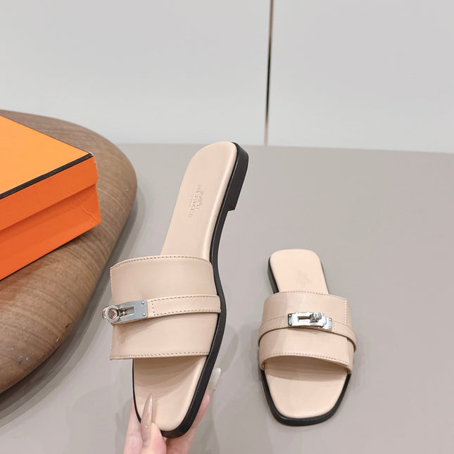 HM 26S GIULIA SANDAL IN NUDE BEIGE CALFSKIN SILVER HARDWARE