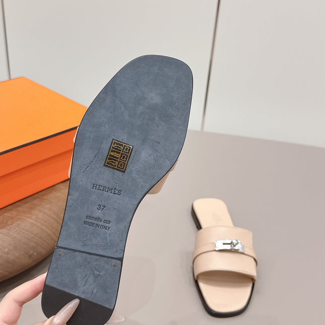 HM 26S GIULIA SANDAL IN NUDE BEIGE CALFSKIN SILVER HARDWARE