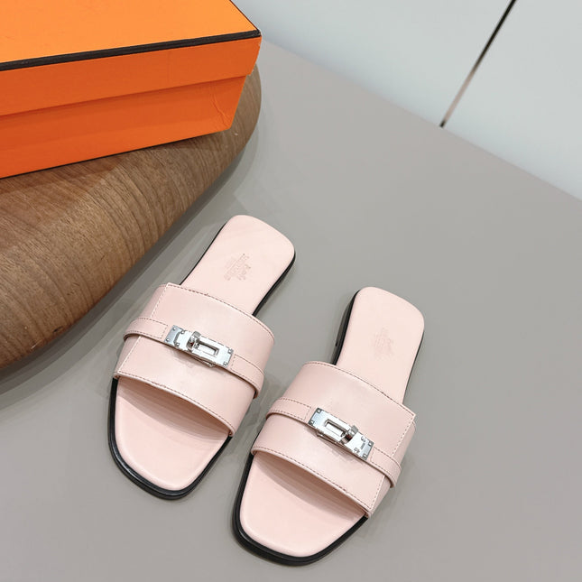 HM 26S GIULIA SANDAL IN LIGHT PINK CALFSKIN SILVER HARDWARE