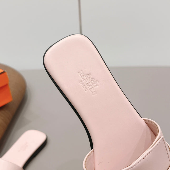 HM 26S GIULIA SANDAL IN LIGHT PINK CALFSKIN SILVER HARDWARE