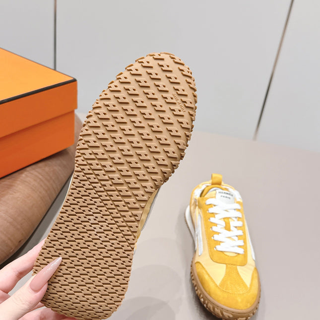 HM 26S BOUNCING SNEAKERS IN YELLOW NYLON AND SUEDE
