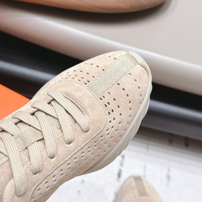 HM 26S TRAIL SNEAKERS IN BEIGE PERFORATED SUEDE