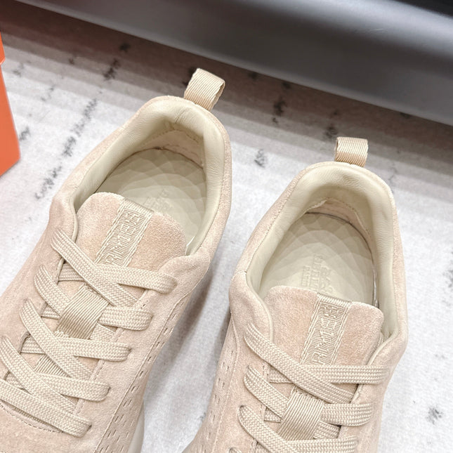 HM 26S TRAIL SNEAKERS IN BEIGE PERFORATED SUEDE