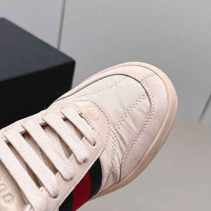 GUCCI 26S SNEAKERS IN LIGHT BEIGE SUEDE AND FABRIC