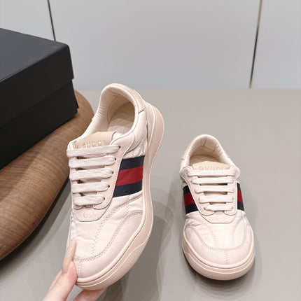 GUCCI 26S SNEAKERS IN LIGHT BEIGE SUEDE AND FABRIC