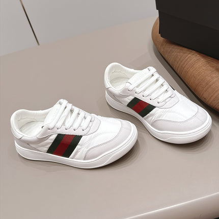 GUCCI 26S SNEAKERS IN WHITE SUEDE AND FABRIC