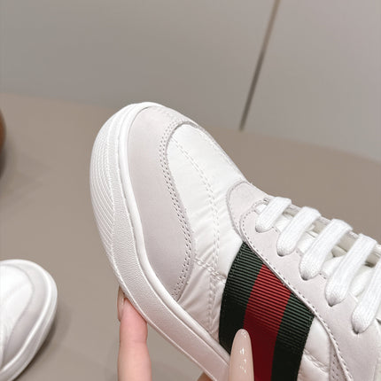 GUCCI 26S SNEAKERS IN WHITE SUEDE AND FABRIC