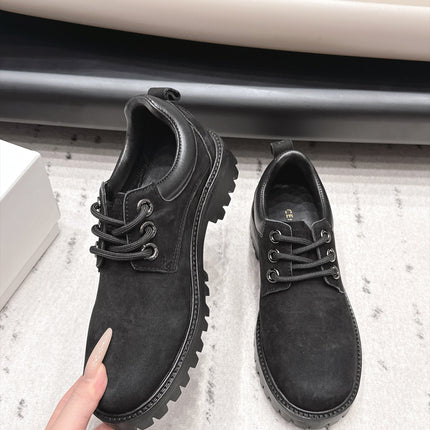 CELINE 26S LACE UP SHOES 30 MM IN BLACK SUEDE