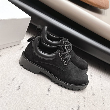 CELINE 26S LACE UP SHOES 30 MM IN BLACK SUEDE