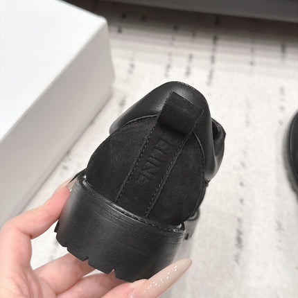 CELINE 26S LACE UP SHOES 30 MM IN BLACK SUEDE