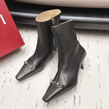 GUCCI 26S ANKLE BOOTS 65 MM IN BLACK CALFSKIN