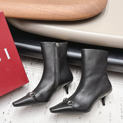 GUCCI 26S ANKLE BOOTS 65 MM IN BLACK CALFSKIN