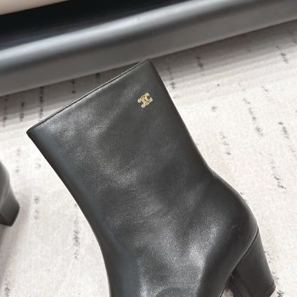 CELINE 26S ANKLE BOOTS 60 MM IN BLACK SMOOTH CALFSKIN