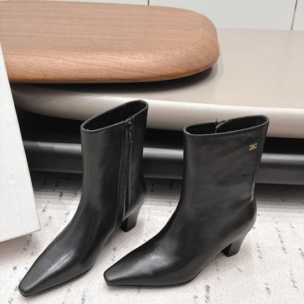 CELINE 26S ANKLE BOOTS 60 MM IN BLACK SMOOTH CALFSKIN