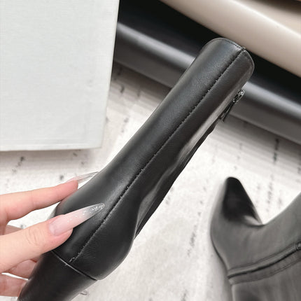 CELINE 26S ANKLE BOOTS 60 MM IN BLACK SMOOTH CALFSKIN
