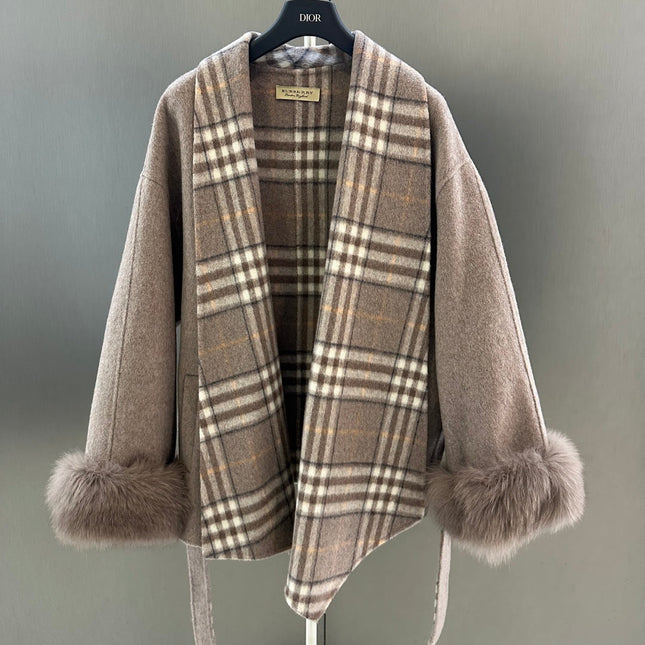 BURBERRY 25S PLAID WOOL COAT 133